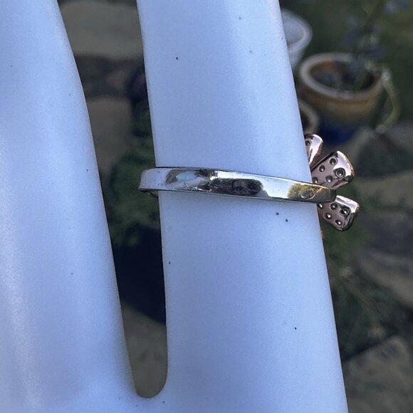 NVC Rose Gold Vermeil Sterling Pave Ring Size 6.75 Flower Daisy Lab Created CZ - Picture 7 of 10
